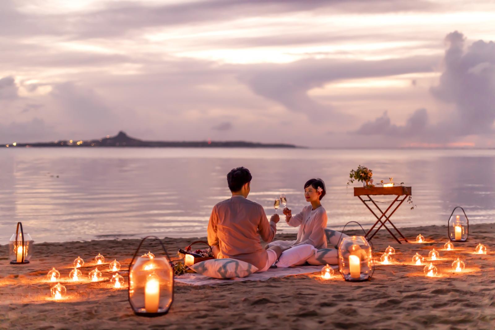 コポー 砂浜でプロポーズ サプライズプロポーズ | 沖縄 - 至福の滞在 Birth the suite