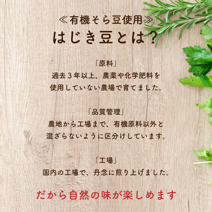 有機そら豆使用 はじき豆 95g 袋 24袋入り 95g 袋 24袋入り の通販 豆屋