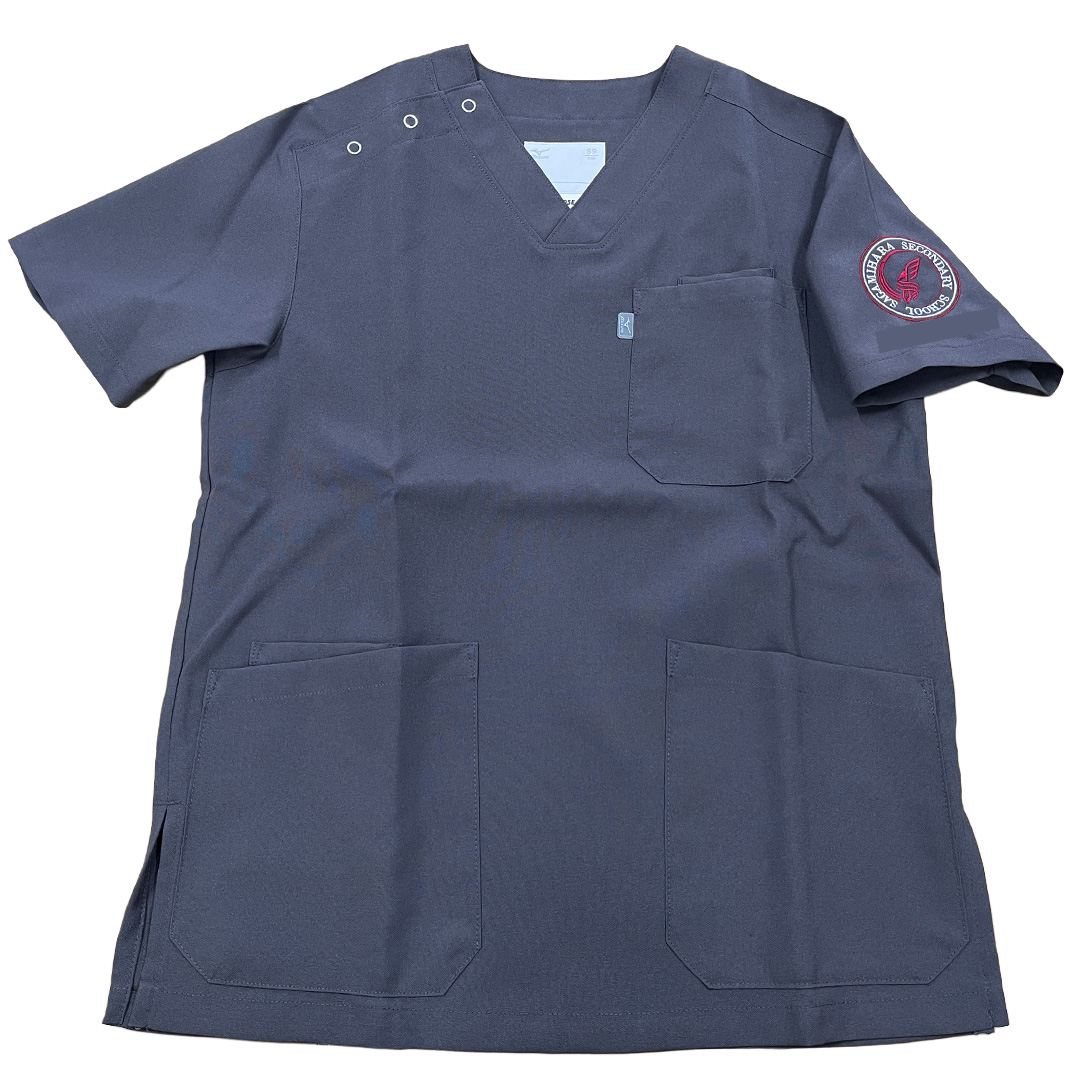 袖刺繍入りスクラブ