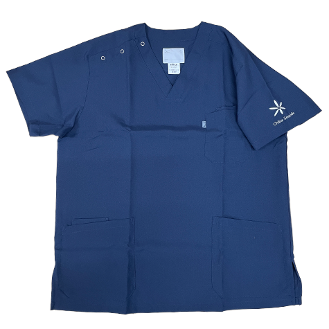 スクラブ袖刺繍