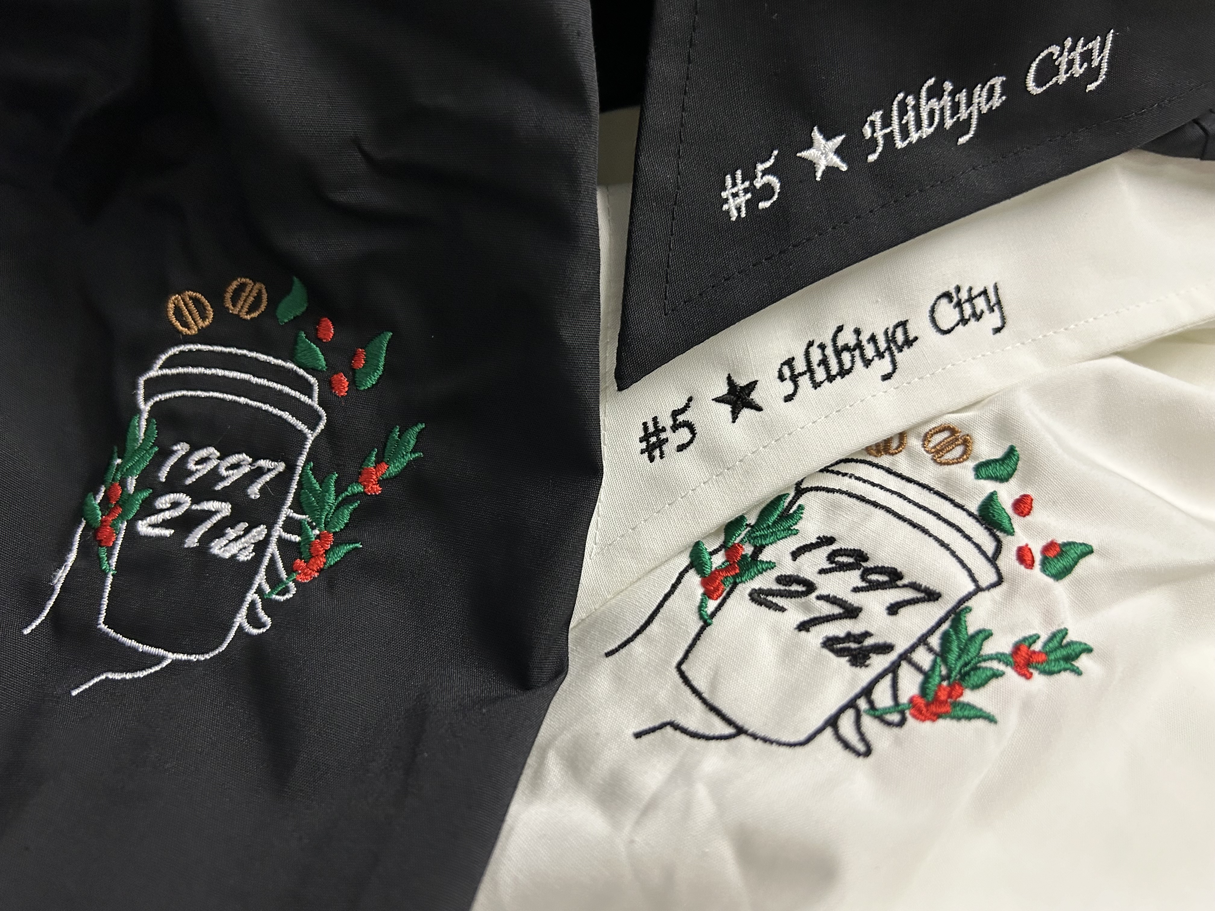 スターバックスコーヒージャパン様 周年記念シャツの刺繍アップ