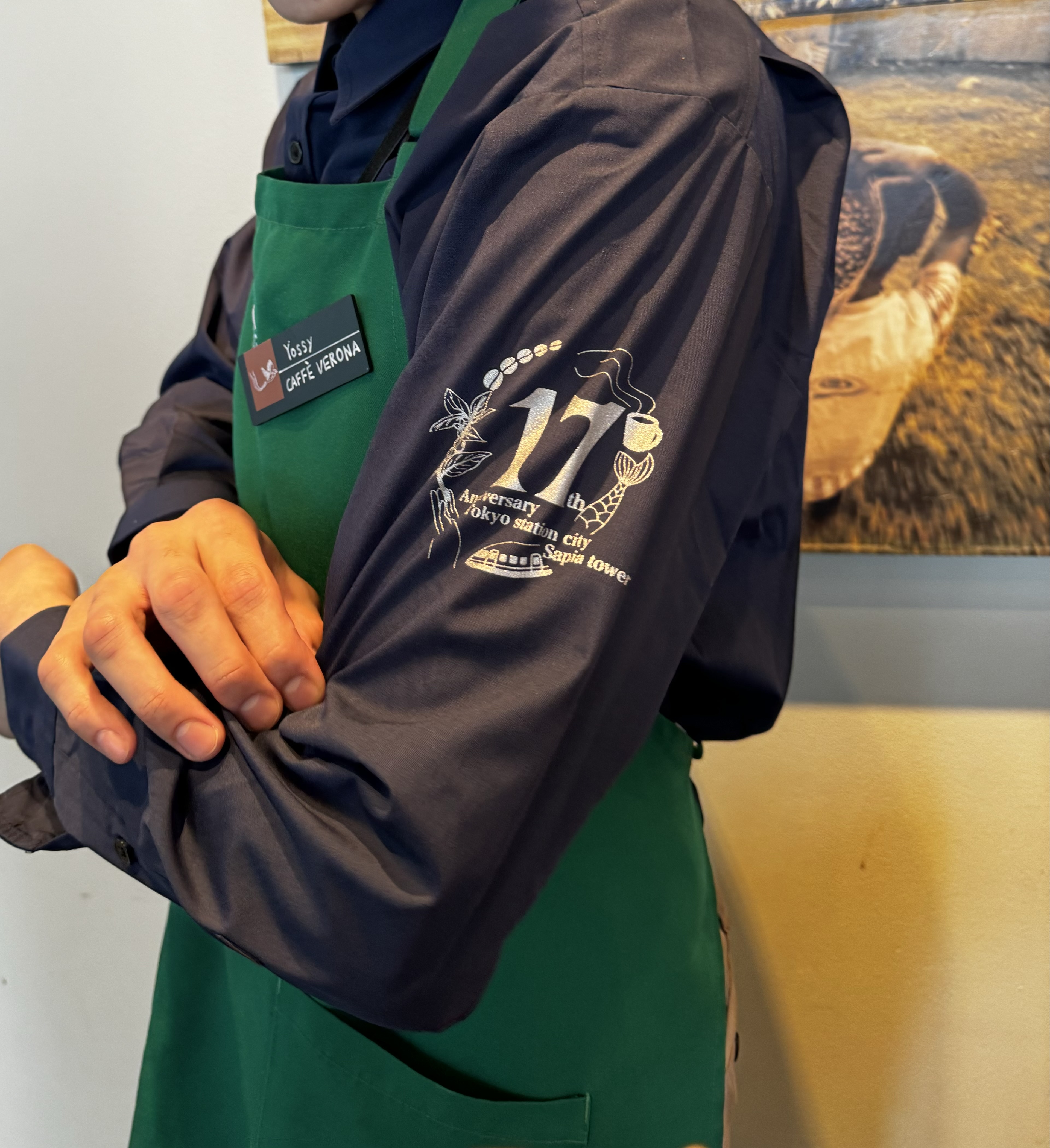 スターバックスコーヒージャパン様 周年記念シャツ袖へ1色プリント