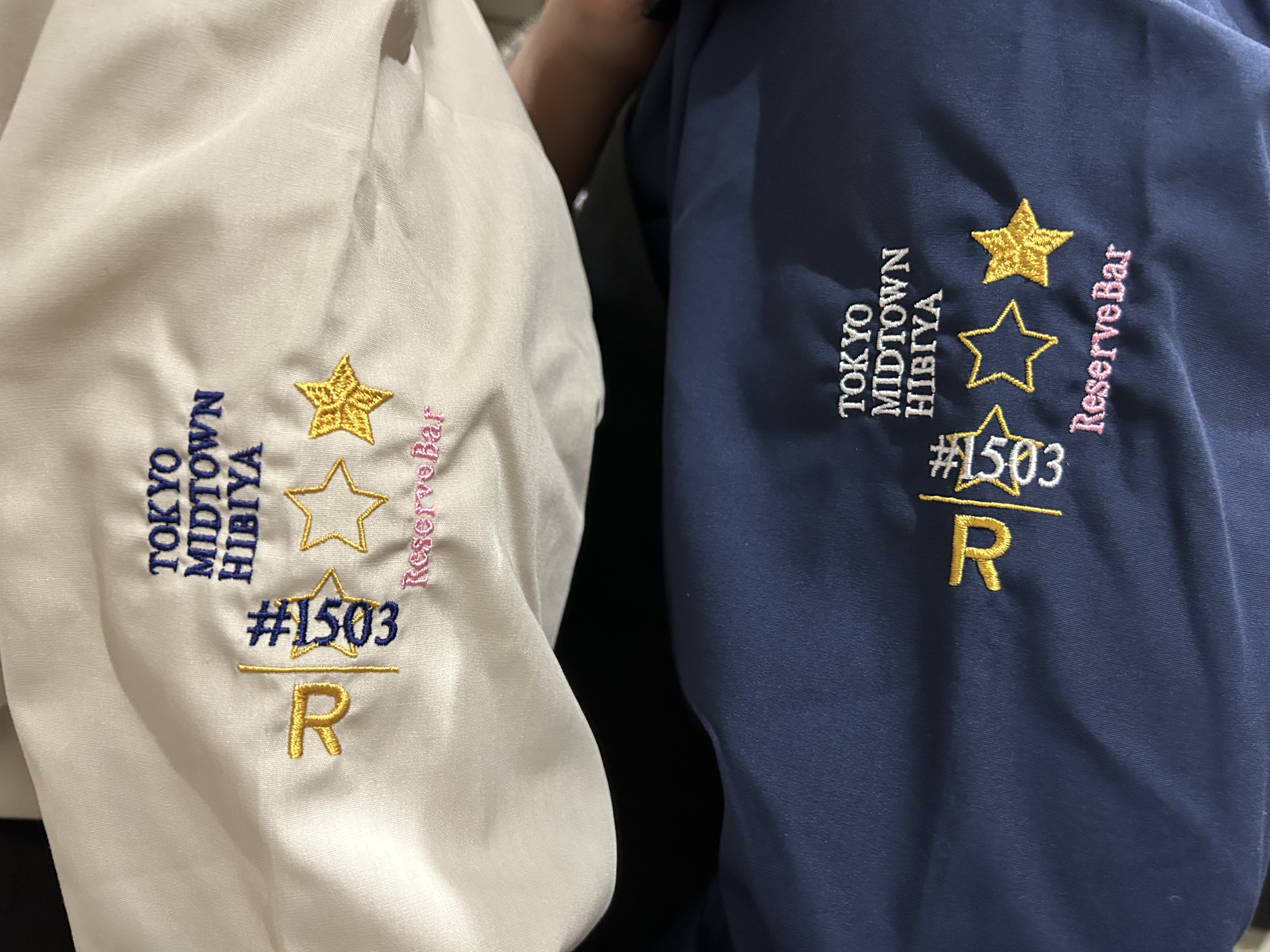 スターバックスコーヒージャパン様 周年記念シャツの袖刺繍 星
