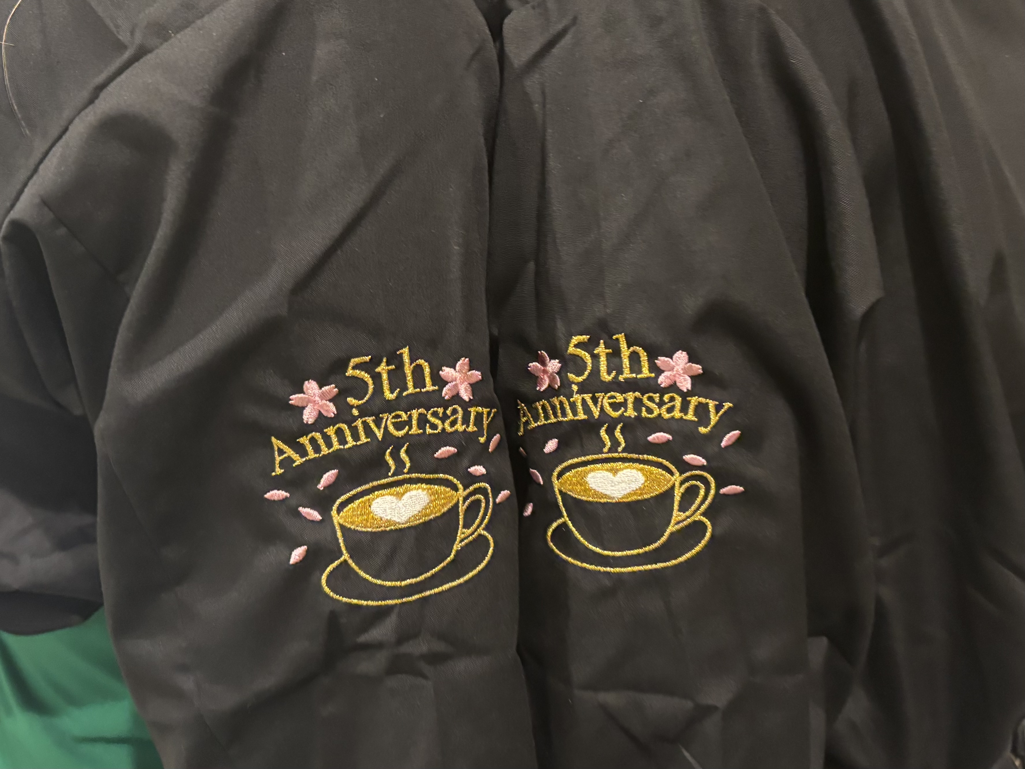 スターバックスコーヒージャパン様 周年記念シャツ ラテアート袖刺繍 桜
