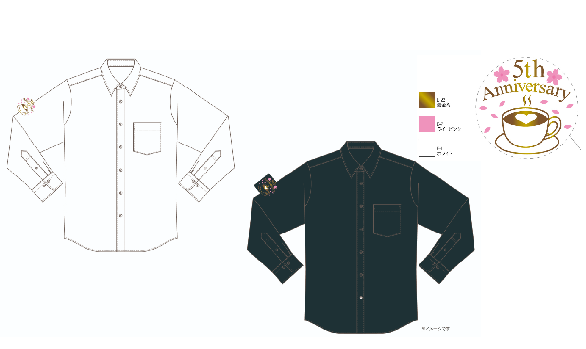 スターバックスコーヒージャパン様 周年記念シャツ ラテアート 桜 コーヒーカップ